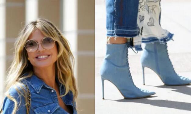 Heidi Klum Elevates Denim Look With Lace-Up Steve Madden Booties at ‘America’s Got Talent’ Taping