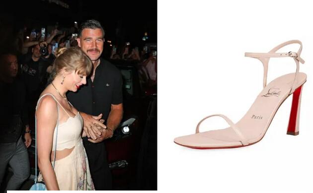 Taylor Swift Slips Into Neutral Christian Louboutin Sandals for Date Night With Travis Kelce in New York